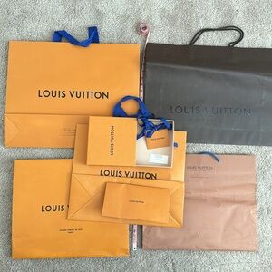 Louis Vuitton Orange and Brown Shopping Bags